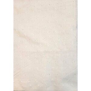 White Embroidered Eyelet Fabric 1 Yard Cotton  Floral Pattern Sewing Crafting Ma